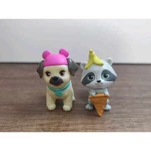 Mattel Barbie Small Pet Dog Raccoon Lot Of 2 Barbie Pug Trash Panda Z4